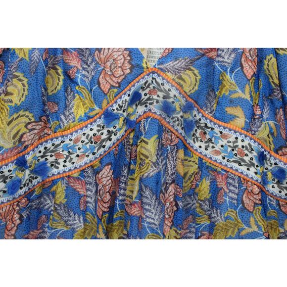 Anthropologie Verb by Pallavi Singhee Vineyard Tiered Midi Dress Blue Size 10 - Picture 5 of 7